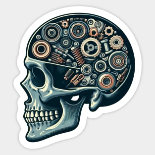 Mechanical Skull - Gear Inside Sticker